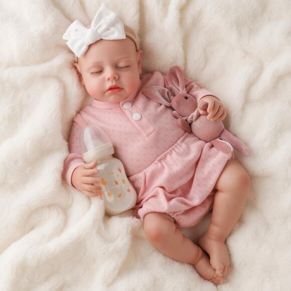 20 Inch Lifelike Realistic Baby Doll Soft Vinyl cloth body Newborn Dolls Girl - Picture 6 of 8